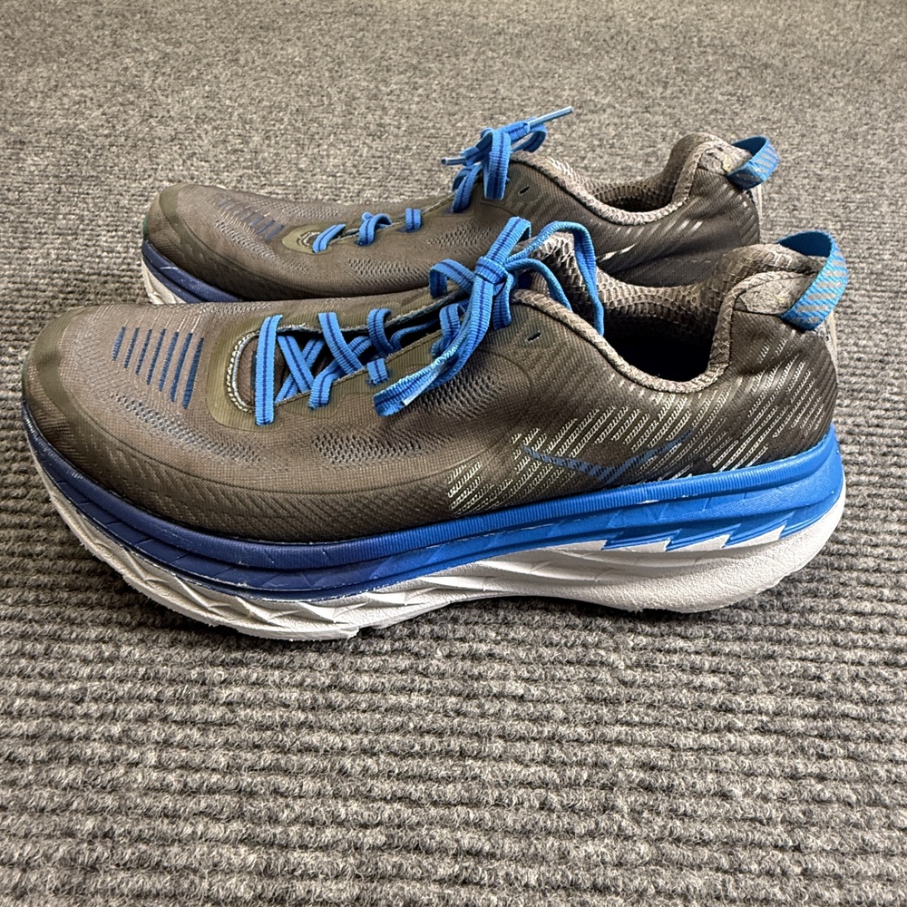 Hoka One One Running Shoes Sneakers Mens Size 10 Gray Blue Cushioned Athletic
